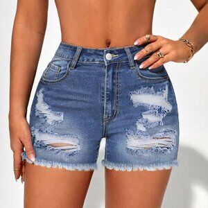 Women's Mid-Waist Skinny Denim Jeans Casual Boyfriend SIZE L